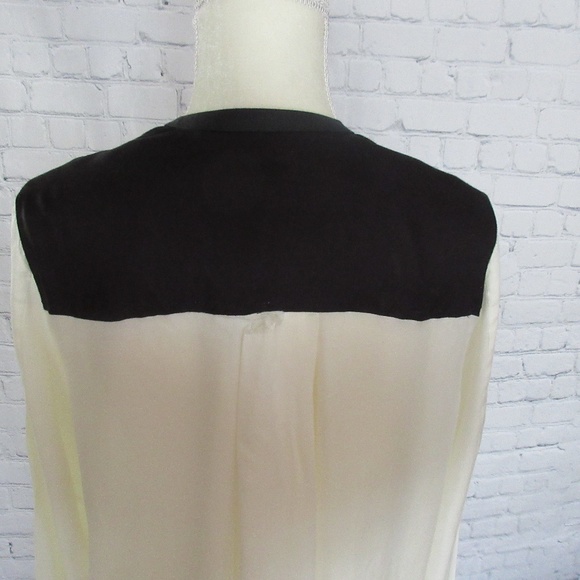 Helmut Lang Blouse Color Block Taupe Cream Black - Picture 5 of 5